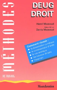 Methodes Generales De Travail Deug Droit