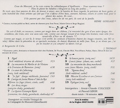 Contes de Ménestrels  1 CD audio
