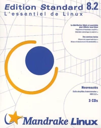 Mandrake Linux 8.2. Edition standard, 3 CD-ROM