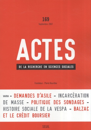 Alexis Spire et Megan Comfort - Actes de la recherche en sciences sociales N° 169, Septembre 20 : .