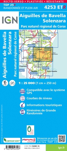 Aiguilles de Bavella, Solenzara, Parc naturel régional de Corse. 1/25 000