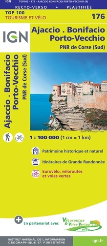 Ajaccio, Bonifacio, Porto-Vecchio, PNR de Corse (Sud). 1/100 000