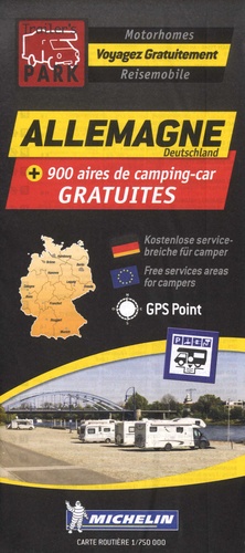  Michelin - Allemagne + 900 aires de camping-car gratuites - 1/750 000.