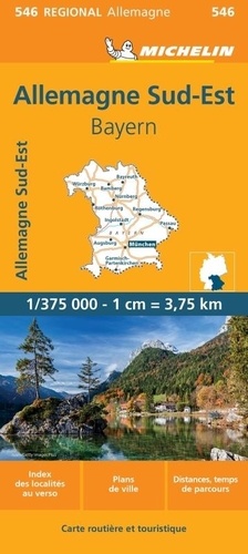  Michelin - Allemagne sud est, Bavière - 1/375 000.