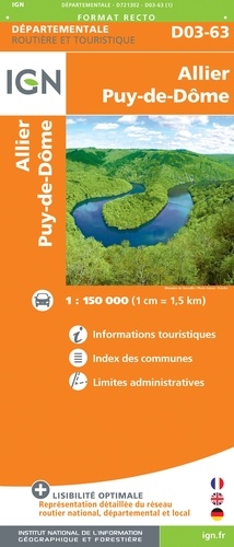 Allier Puy-de-Dôme. 1/150 000