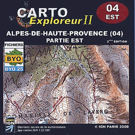  IGN - Alpes de Haute-Provence, Partie Est - CD-ROM.