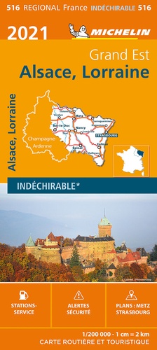 Alsace, Lorraine. 1/200 000, indéchirable  Edition 2021