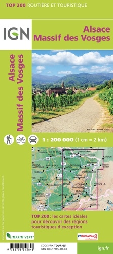 Alsace, Massif des Vosges. 1/200 000