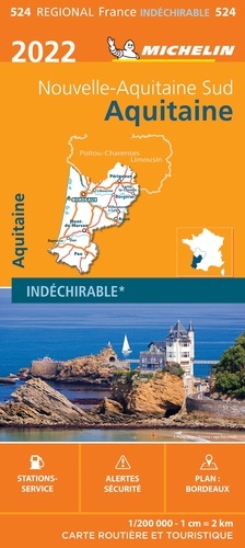 Aquitaine, Nouvelle-Aquitaine Sud. 1/200 000, indéchirable  Edition 2022