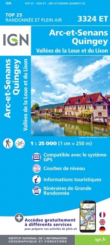 Arc-et-Senans, Quingey-Vallées de la Loue et du Lison. 1/25 000
