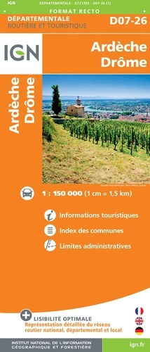 Ardèche, Drôme. 1/150 000