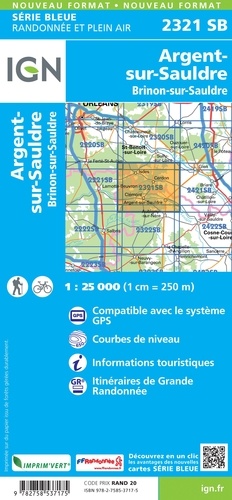 Argent-sur-Sauldre, Brinon-sur-Sauldre. 1/25 000