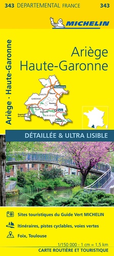  Michelin - Ariège, Haute-Garonne - 1/150 000.