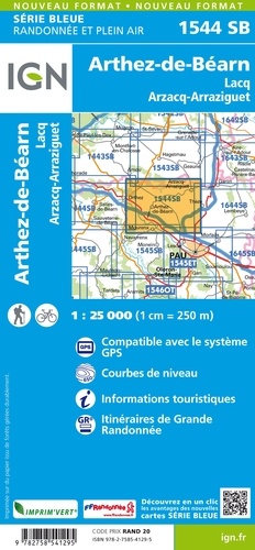 Arthez-de-Béarn, Lacq, Arzacq-Arraziguet. 1/25 000