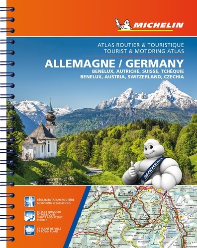 Atlas routier & touristique Allemagne, Benelux, Autriche, Suisse, Tchéquie. 1/300 000 ; 1/400 000 ; 1/400 000 ; 1/400 000 ; 1/600 000  Edition 2019