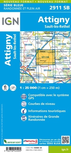 Attigny, Sault-lès-Rethel. 1/25 000