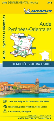  Michelin - Aude, Pyrénées-Orientales - 1/150 000.