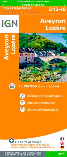 Aveyron, Lozère. 1/150 000