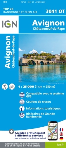 Avignon, Châteauneuf-du-Pape. 1/25 000