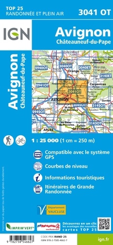 Avignon, Châteauneuf-du-Pape. 1/25 000