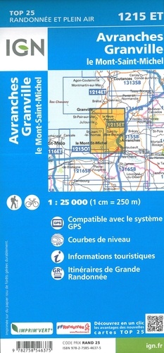 Avranches, Granville. Le Mont-St-Michel : 1/25 000