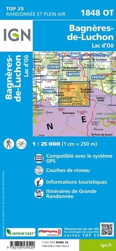 Bagnères-de-Luchon. Lac d'Oô. 1/25 000