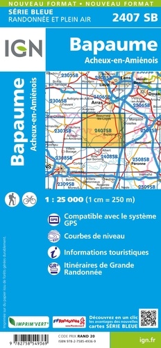Bapaume, Acheux-en-Amiénois. 1/25 000