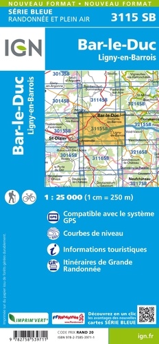 Bar-le-Duc Ligny-en-Barrois. 1/25 000