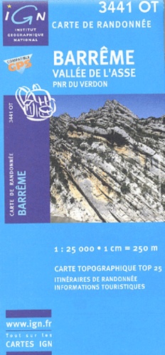  IGN - Barrême Vallée de l'Asse PNR du Verdon - 1/25 000.