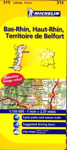  Michelin - Bas-Rhin, Haut-Rhin, Territoire De Belfort - 1/150 000.