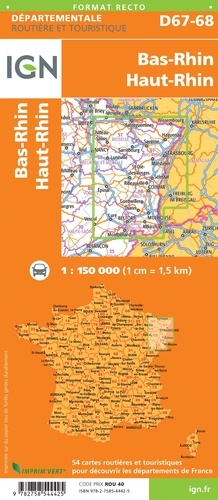 Bas-Rhin, Haut-Rhin. 1/150 000
