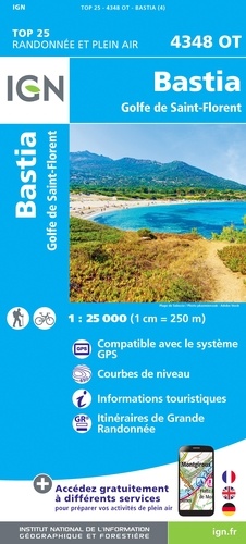 Bastia, Golfe de St-Florent. 1/25 000 4e édition