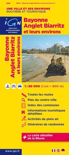  IGN - Bayonne Anglet Biarritz et leurs environs - 1/80 000.