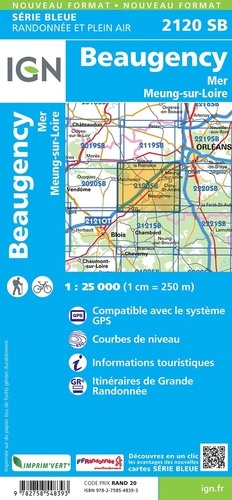 Beaugency, Mer, Meung-sur-Loire. 1/25 000
