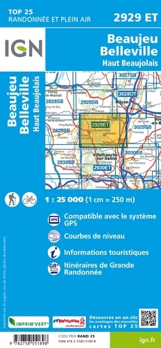 Beaujeu, Belleville. Haut-Beaujolais. 1/25 000
