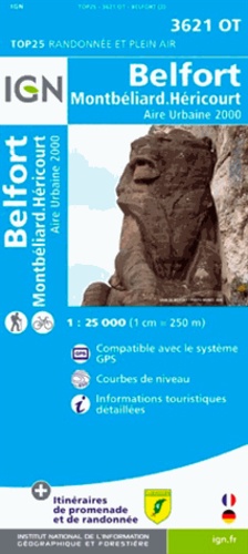  IGN - Belfort Montbéliard Héricourt Aire Urbaine 2000 - 1/25 000.