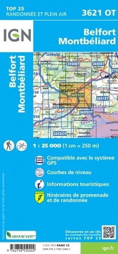 Belfort, Montbéliard. 1/25 000
