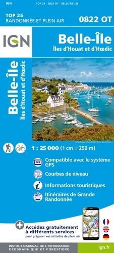 Belle-Ile, Houat et d'Hoedic. 1/25 000 5e édition