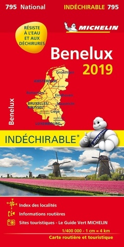 Benelux. 1/400 000 - indéchirable  Edition 2019