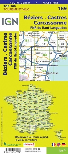 Béziers, Castres, Carcassonne, PNR du Haut-Languedoc. 1/100 000