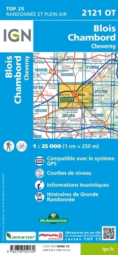 Blois, Chambord, Cheverny. 1/25 000