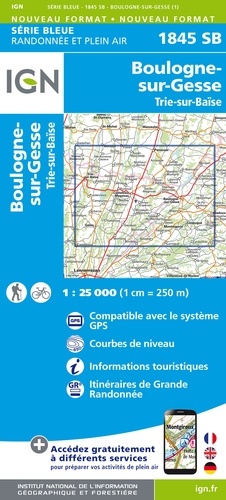 Boulogne-sur-Gesse, Trie-sur-Baïse. 1/25 000
