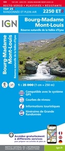  IGN - Bourg-Madame, Mont-Louis, Col de la Perche - 1/25 000, plastifée-résistante.