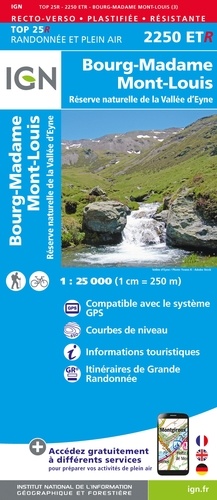 Bourg-Madame, Mont-Louis, Col de la Perche. 1/25 000, plastifée-résistante