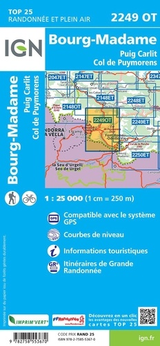 Bourg-Madame, Pic Carlit, Col de Puymorens. 1/25 000