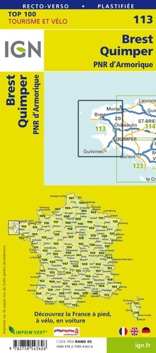 Brest, Quimper, PNR d'Armorique. 1/100 000 4e édition