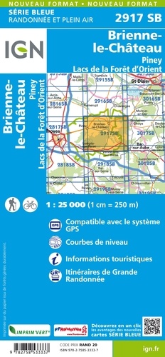 Brienne-le-Château/Piney/Lacs forêt d'orient. 1/25000