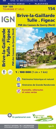 Brive-la-Gaillarde Tulle Figeac. 1/100 000