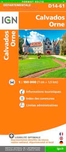 Calvados Orne. 1/150 000