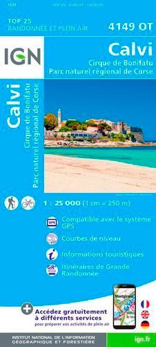 Calvi, Cirque de Bonifatu, Parc naturel de Corse. 1/25 000 5e édition